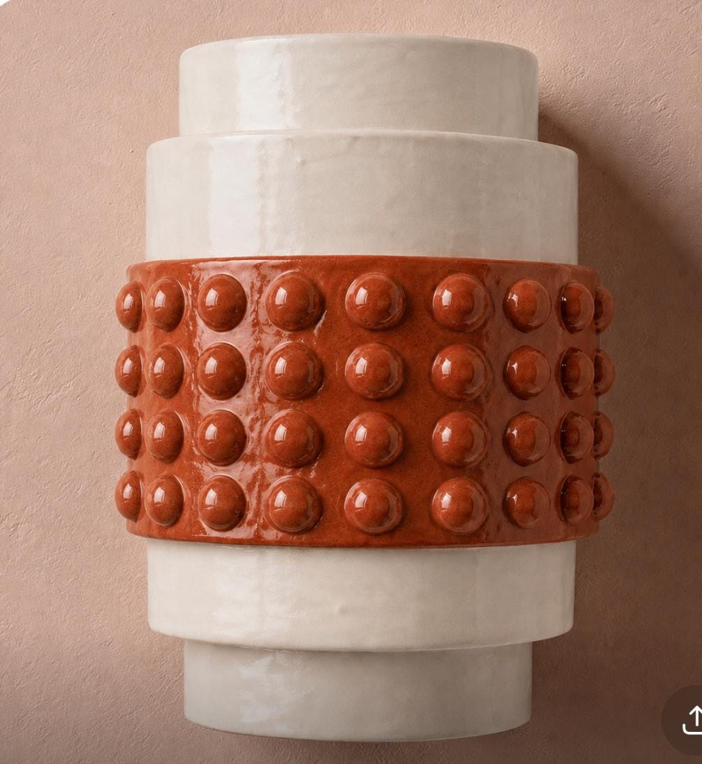 Suri — Wall Sconce, handmade ceramic