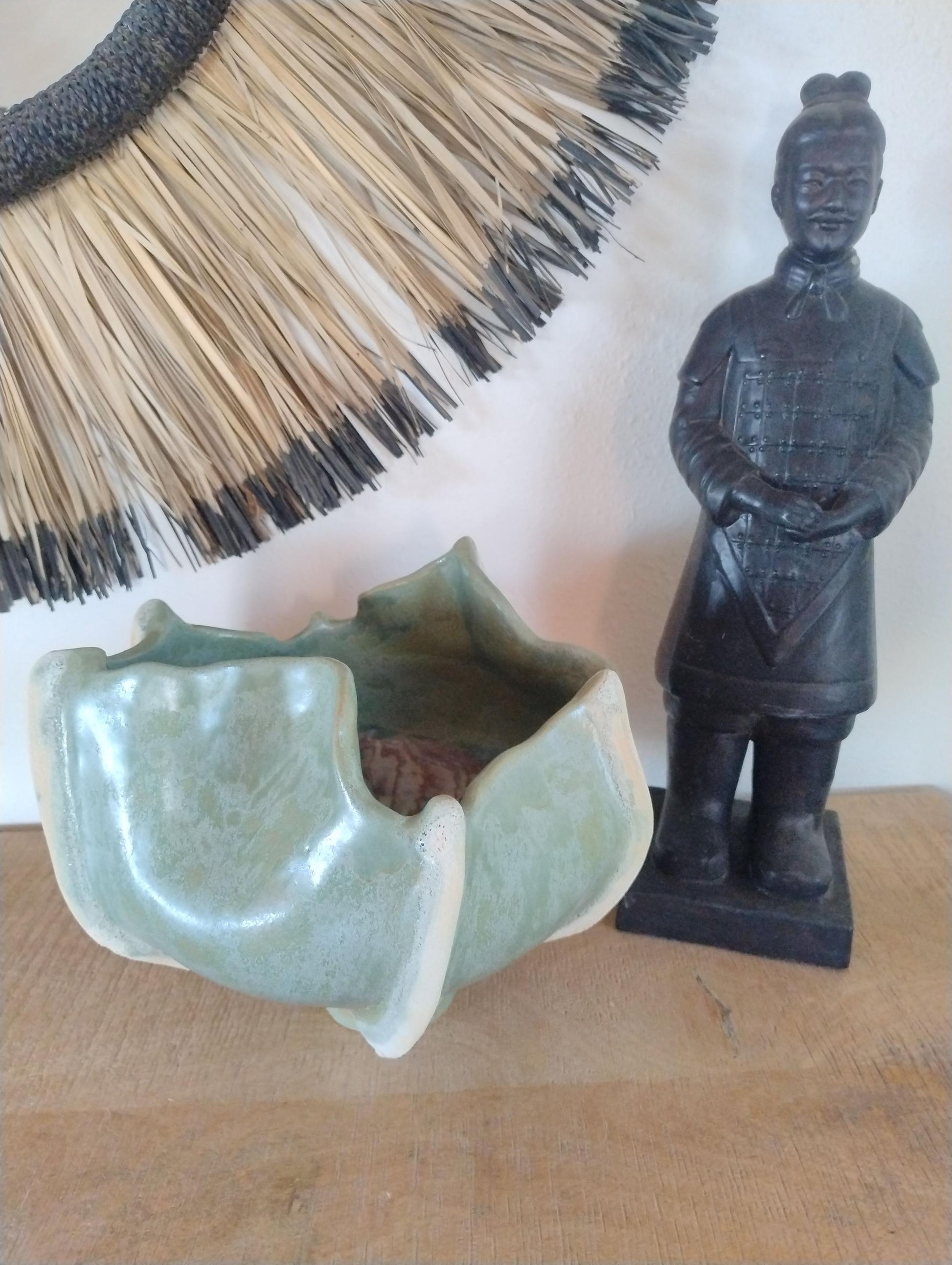Green Organic Bowl, handmade ceramic