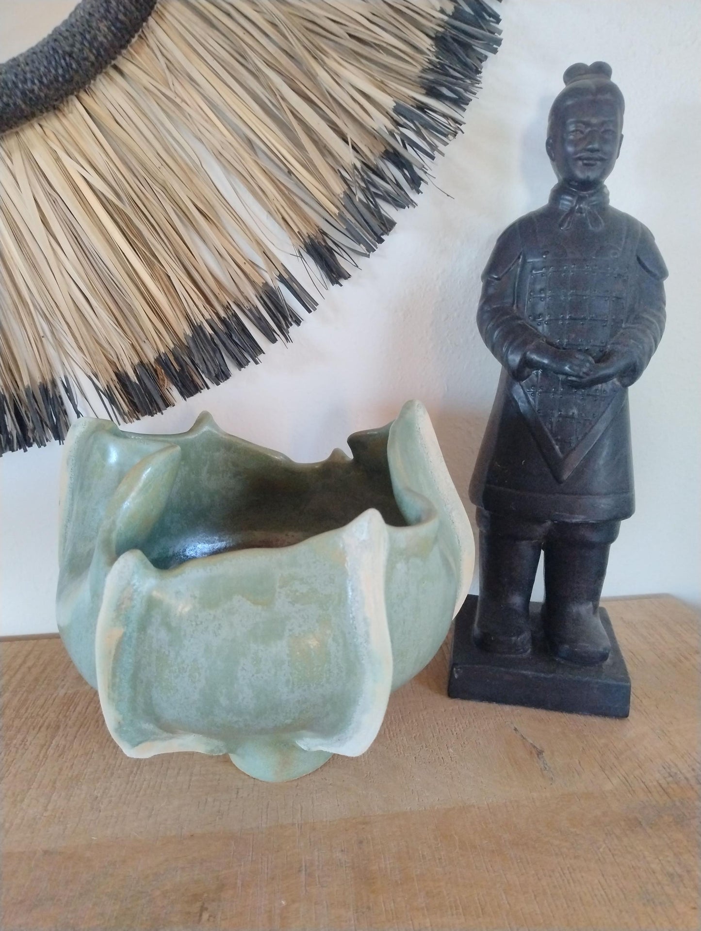Green Organic Bowl, handmade ceramic