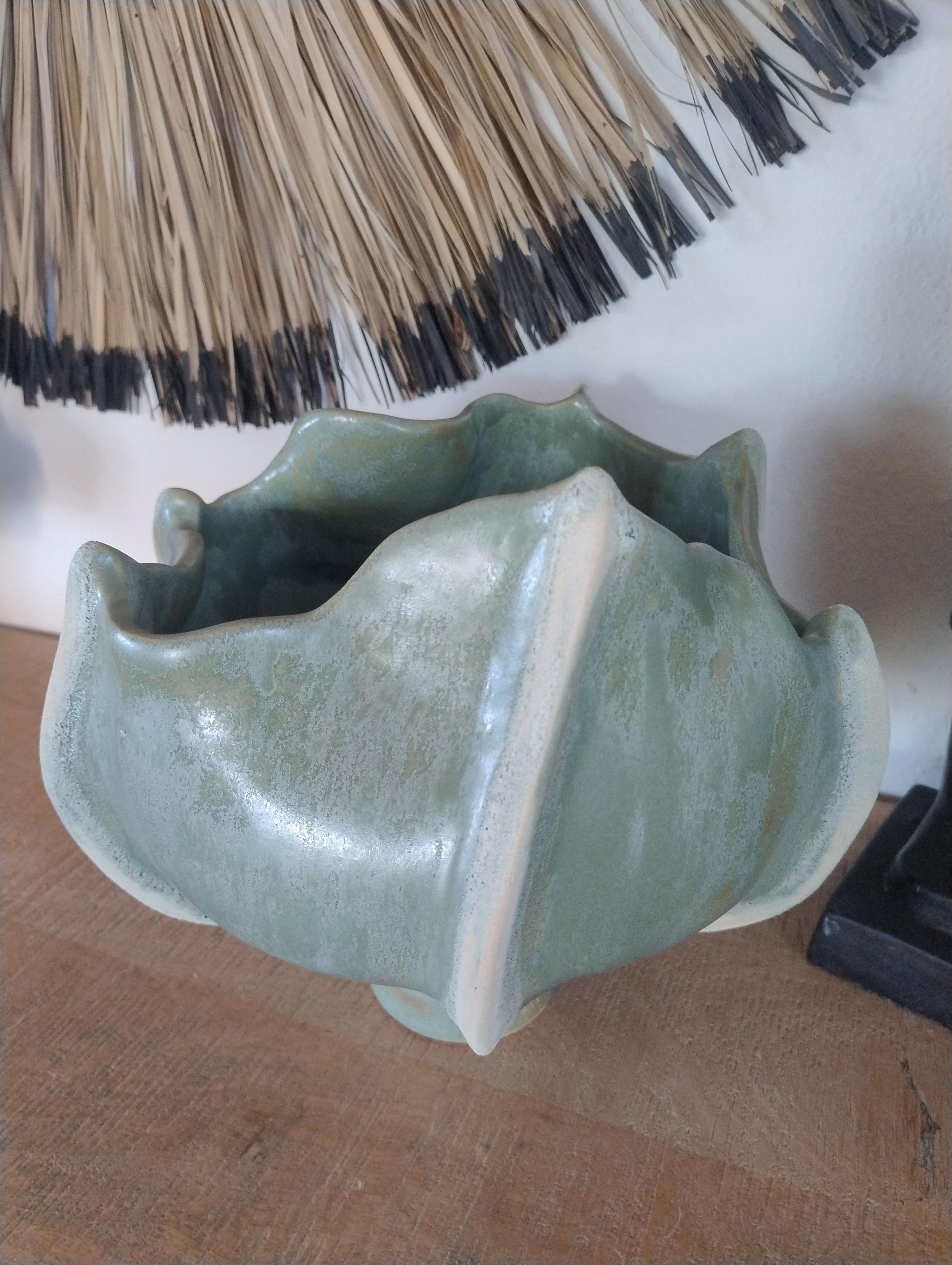 Green Organic Bowl, handmade ceramic