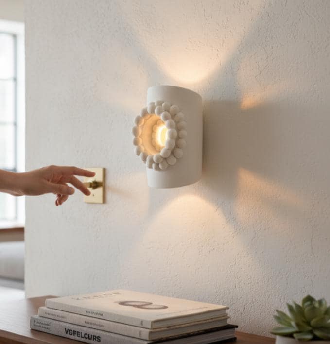 Pearl — Wall Sconce, handmade ceramic