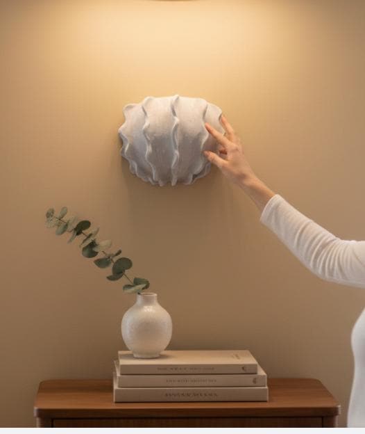 Waves Round — Wall Sconce, handmade ceramic