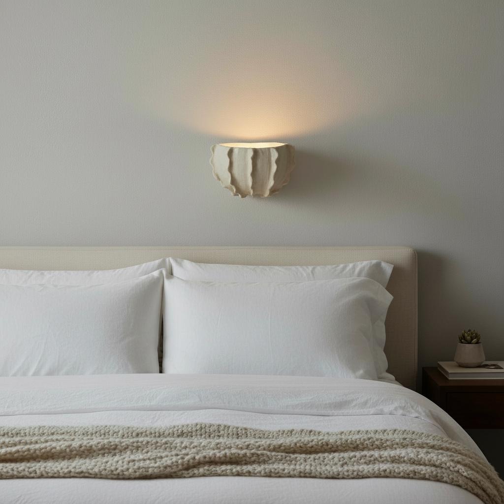 Waves Round — Wall Sconce, handmade ceramic
