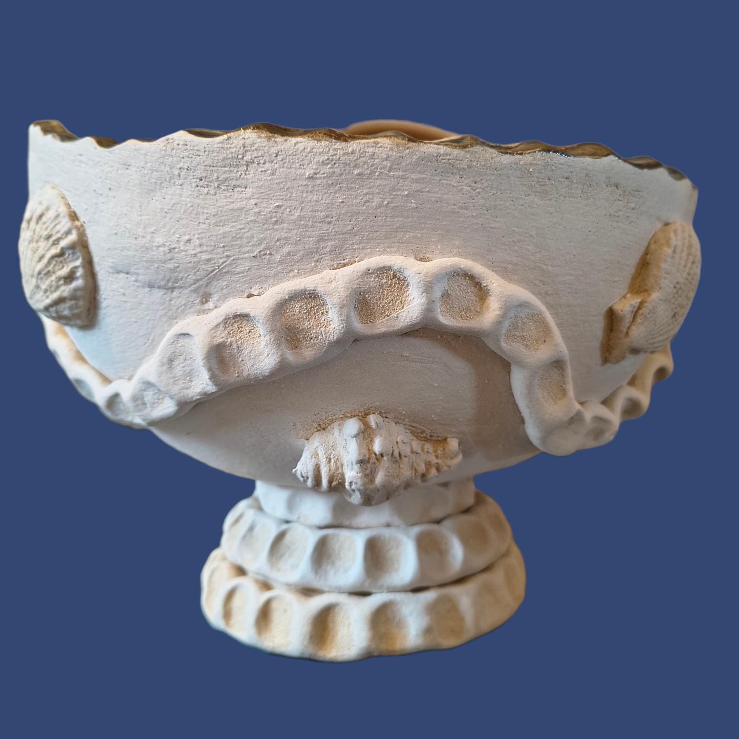 Coastal Pedestal Bowl, handmade ceramic