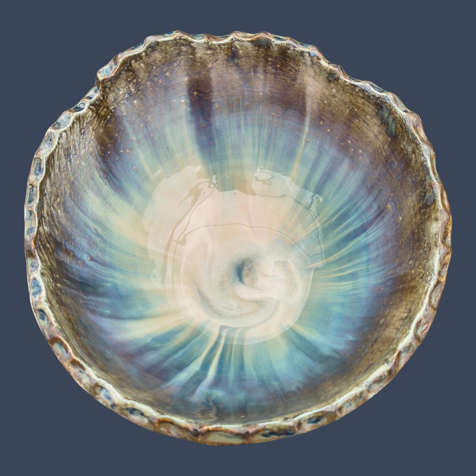 Coastal Pedestal Bowl, handmade ceramic