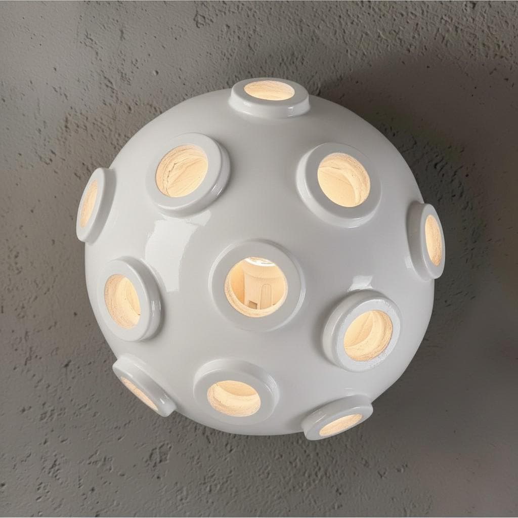 Freya Round — Wall Sconce, handmade ceramic