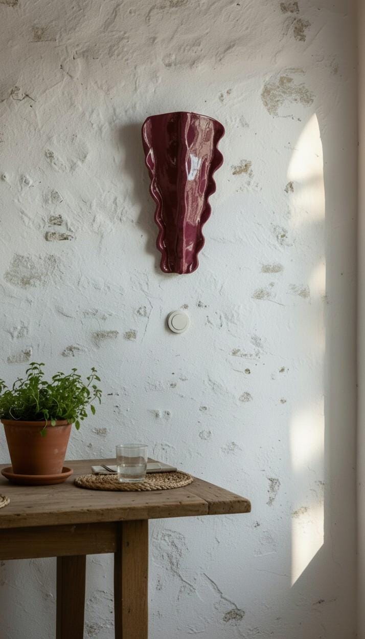 Waves — Wall Sconce, handmade ceramic