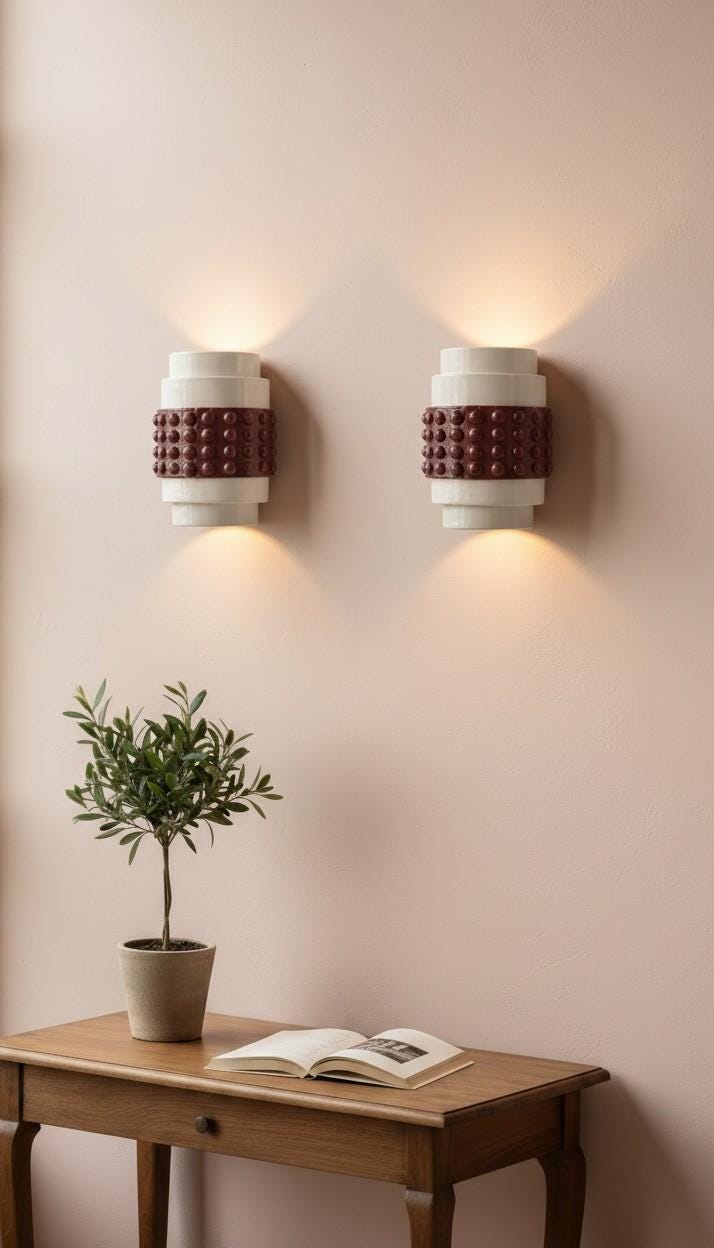 Suri — Wall Sconce, handmade ceramic