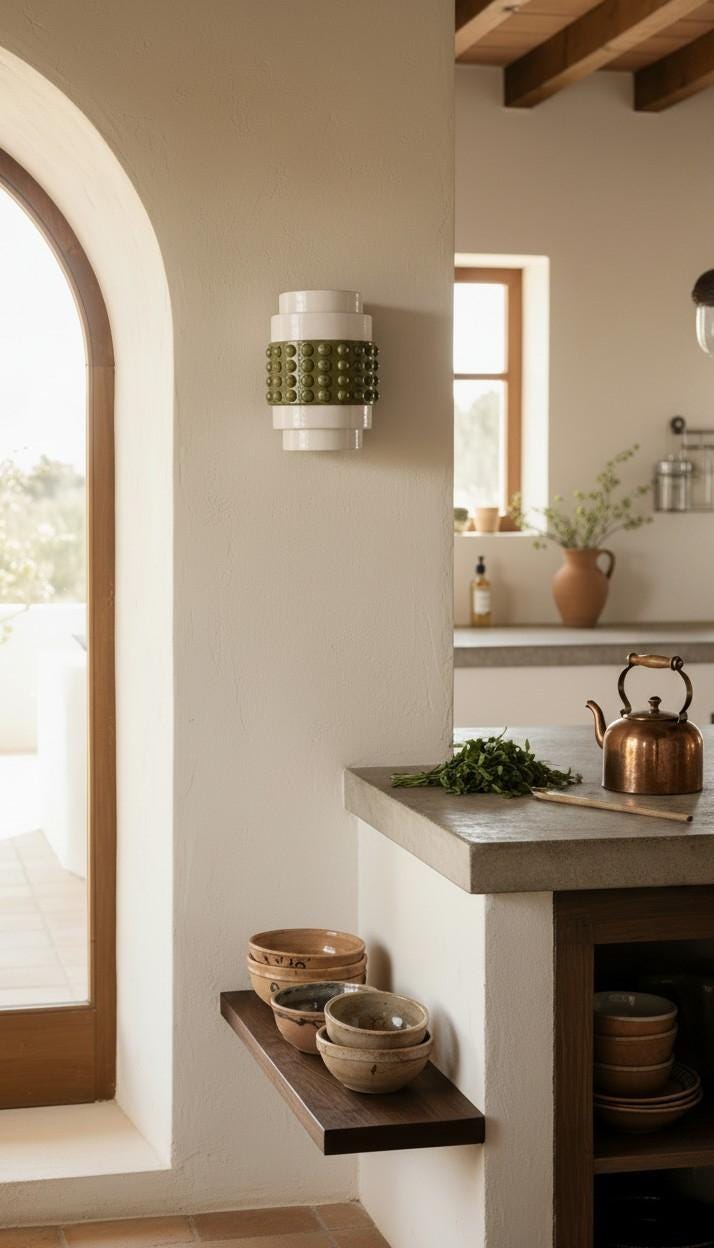 Suri — Wall Sconce, handmade ceramic