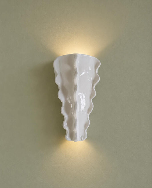 Waves — Wall Sconce, handmade ceramic